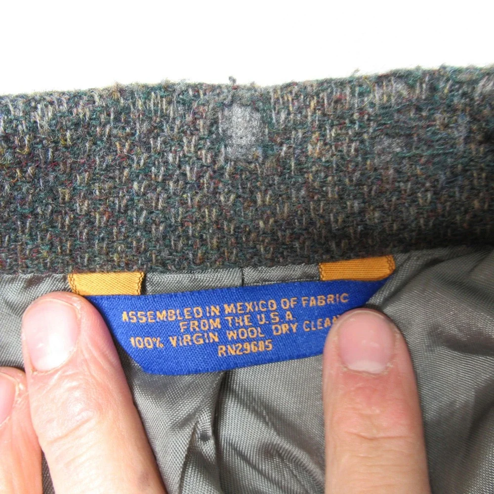 Pendleton Blazer Jacket Mens 42L‎ Black Wool Tweed Sport Western Button VTG 90s